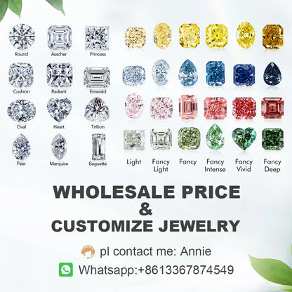 1ct 1.5ct 2ct 2.5ct 3ct 5ct Lab Grown Diamonds Princess Cut IGI GIA Certificate HPHT CVD Laboratory Diamond Wholesale